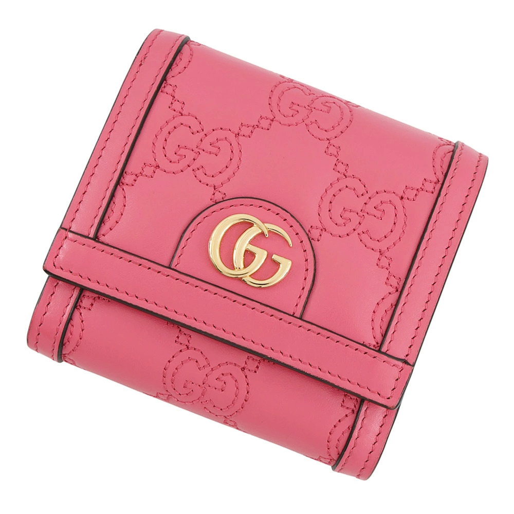 Gucci Bi fold Wallet GG Matelasse Compact Leather